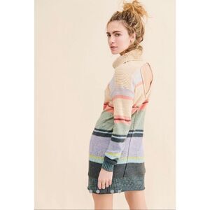 Anthropologie sz L Daily Practice “The Keep It Cool” Striped Turtleneck Sweater